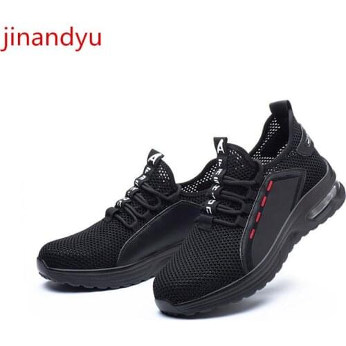 Mesh Working Shoes Man Safety Steel Toe Shoes Breathable Sneakers Men Anti Puncture Casuales Comfy Work Safty Boots for Men