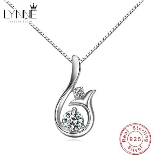 New Fashion Elegant Mermaid Zircon Pendant Necklace 925 Sterling Silver Rhinestone Phoenix CZ Drop Necklaces Women Jewelry Gift
