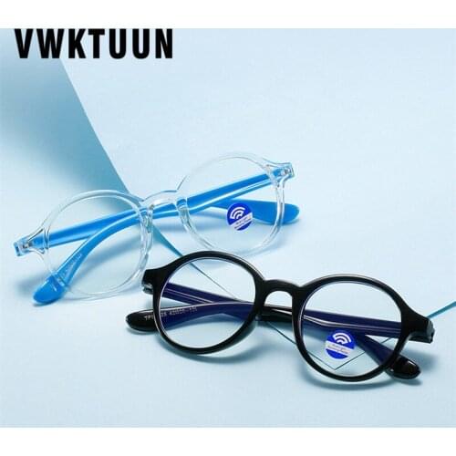 VWKTUUN Myopia Eyeglasses Frame Boys Girls Round Glasses Frames Reading Computer Glasses Candy Color Blue Light Blocking Glasses