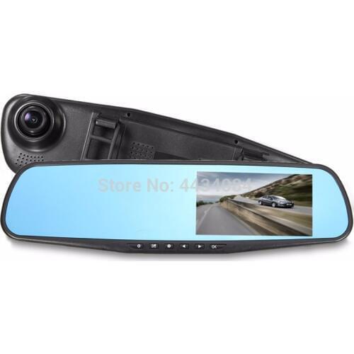 Ouchuangbo HD Dual Lens 4.3 inch rear view DVR recorder mirror G-sensor