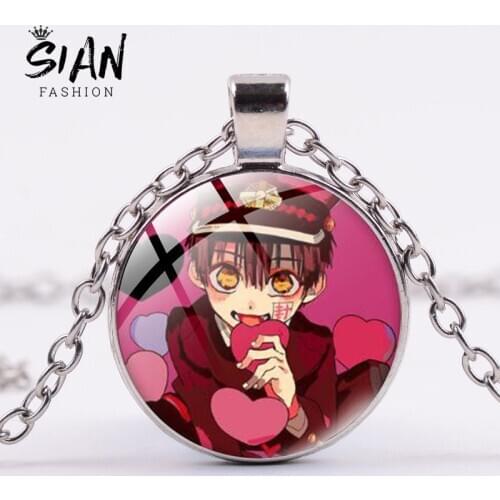 SIAN Japan Anime Hanako-Kun Pendant Statement Necklace Art Photoes Glass Cabochon Charm Choker Necklace for Women Gifts Jewelry