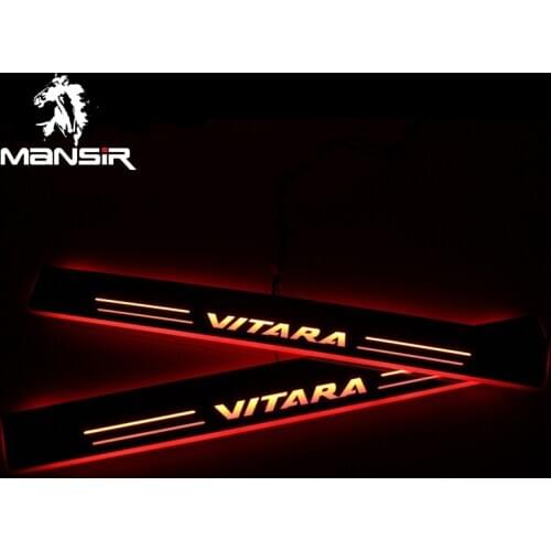 MANSiR LED Door Sill Lights For Suzuki Vitara 2015 2016 2017 2018 Plate Guard Pathway Welcome Car Scuff Led Light Pedal Light