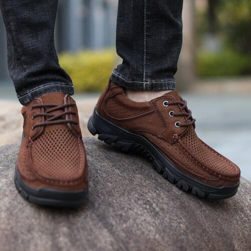 Summer Trainers Summer Sandals Men Leather Big Size Mens Sneakers Flip Flops Shoes Comfort Slippers Beach