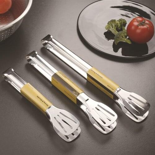 Barbecue Tong Multifunctional Stainless Steel Food Clip Kitchen Tool Bread Clamp Baking Steak Tongs Bakery Accessories