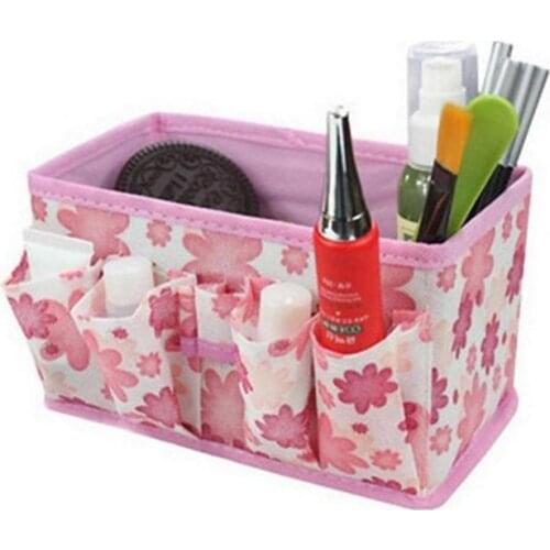Folding Non-woven Make Up Cosmetic Storage Box Organizer Jewelry Container Bag Case (Random color)