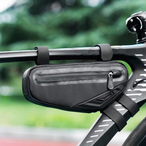 Bicycle Frame Bag Large Capacity Waterproof Triangle Bike Pouch Narrow Design Stable and Firm Adjustable Straps Large Capacity