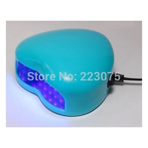 New 110v or 220v LED Lamp Soak-off Gel Polish Nail Cure UV Dryer Heart-shaped 3W Manicure Machine blue