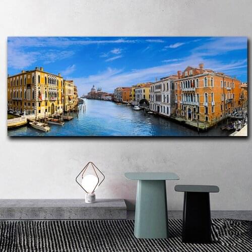 Venice Italy City Landscape Sea Water Canvas Painting Decorative Living Room Home Wall Modern Art Decor Wood Frame Poster