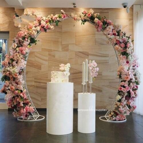 2pcs/set)Wedding white acrylic Round Aisle Flower Stand Set Wedding Decoration Flower Stand senyu1847
