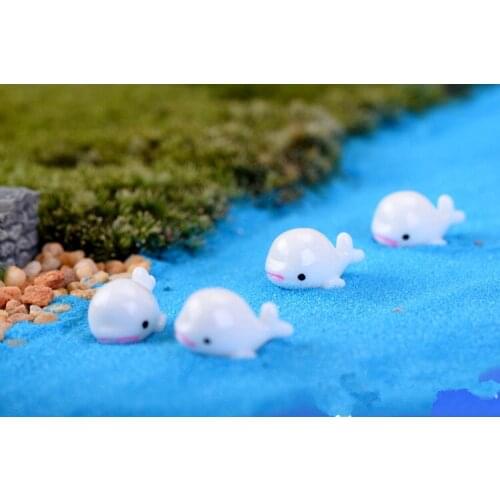 20pcs/lot White Dolphin Small Ornament Plant Bonsai decoration Resin Aquarium Moss Micro landscape Figurines & Miniatures KS 020