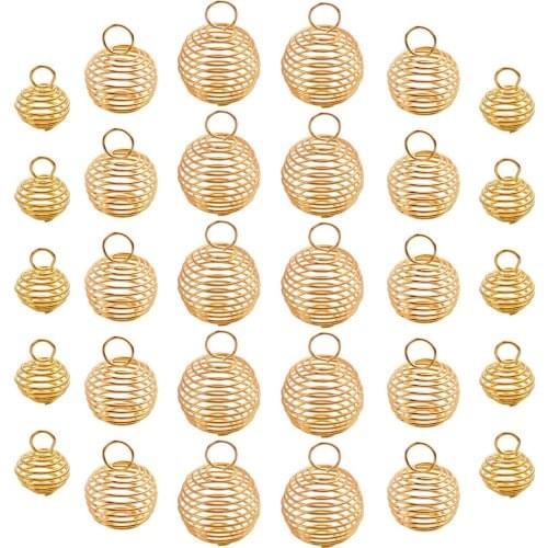 30pcs 3 Sizes Spiral Bead Cages Aromatherapy Balls Cages for Jewelry Making Party Decoration