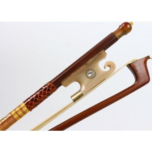 4/4 Violin Bow Ox horn Frog Brazilwood Advance Horse Hair Strong Straight