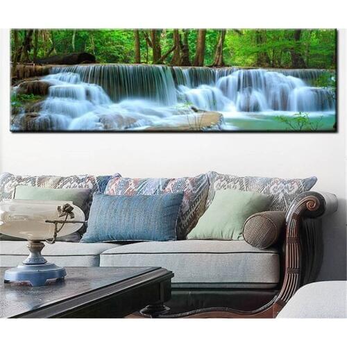 5D Embroidery Cross Stud Diamond Painting Accessories Rhinestone Photo Full Square round Diamond forest waterfall landscape