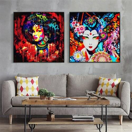 Abstract Pop African Afro Women Canvas Painting Posters And Prints Wall Art Picture For Living Room Decoration Home Decor Plakat