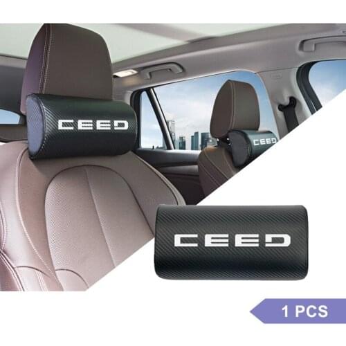 1pcs car neck pillows both side pu leather single headrest case for For Kia Ceed Rio k3 k5 Forte Sorento Sportage R Accessories
