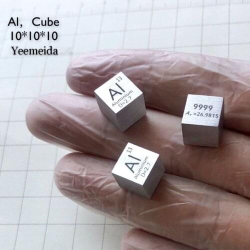 Free shipping 5pcs & 10pcs 99.99% purity AI carved element periodic table 10mm cube with 2.7g Aluminium ingot / pellet / block