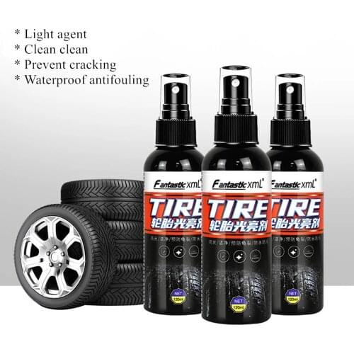 120ML New Tire Shine Tyre Gloss Spray Tire Glazing Keep Tire Black Rubber Protective Auto Tires Coating Car Tyre Wax Tire Polish