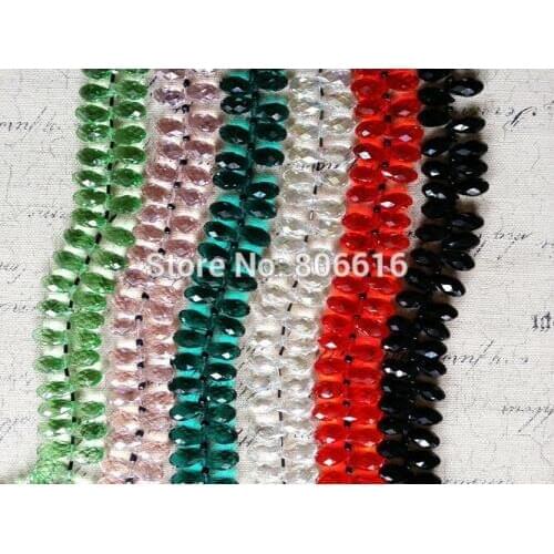 100Pcs Mix 6 Colors 20*10MM Water drop Crystal Loose Strand Jewelry Beads Findings & Accessories