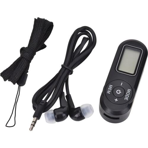 Digital Pocket FM Radio FM:64-108MHz Portable FM Radio Receiver with LCD Display Neck Lanyard 3.5mm Headphone