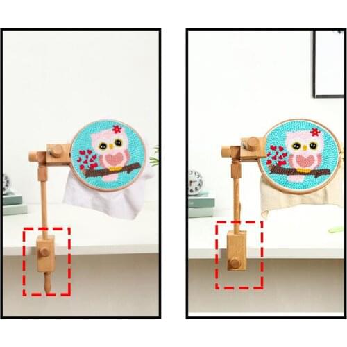 Beech Wooden Embroidery Hoop Stand Holder Cross Stitch Frame Ring Needlework