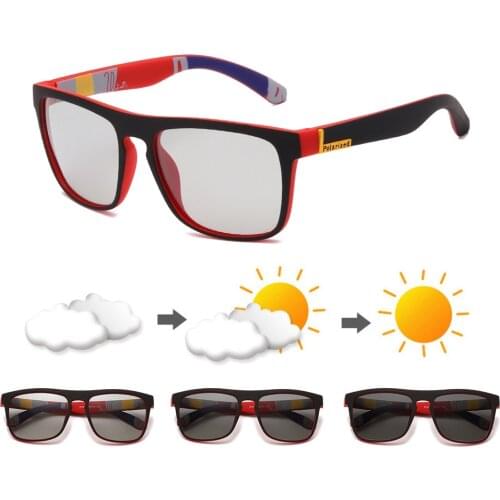 Photochromic Glasses Polarized Sports Sunglasses for Men Women Anti Glare Lightweight Hiking Driving Drivers Glasses