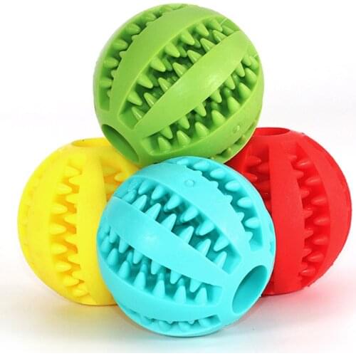 6cm New Pet Toys Dog Toy Ball Interactive Elasticity Ball Natural Rubber Leaking Ball Tooth Clean Ball Cat Dog Chew Interactive