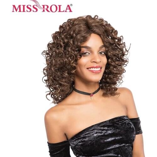 MISS ROLA Short Afro for Black Women Kinky Curly Ombre Blonde Nature Synthetic Wigs