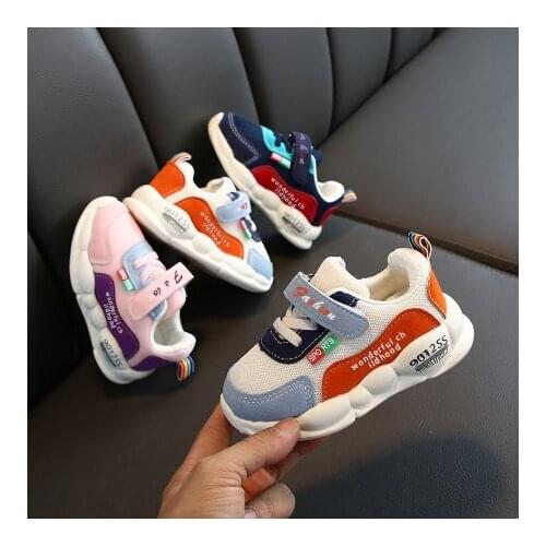 Spring and autumn caterpillar girls sneakers baby shoes kids breathable mesh fabric boys shoes