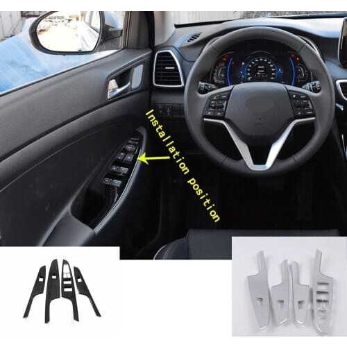 Car Cover Body Handrail Armrest Door Window Glass Switch Panel Trim Stick Frame Molding Parts 4pcs For Hyundai Tucson 2019 2020