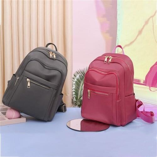 Fashion Backpack Shoulder Bag Solid Color Academy Bagpack Backpack Women Oxford Womens Backpack Girl Schoolbag Rucksack New