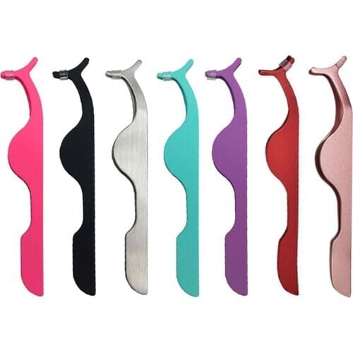 Stainless Steel Eyelashes Extension Tweezers Auxiliary Clamp Clips Practice Beauty Eye Lash Makeup Tools
