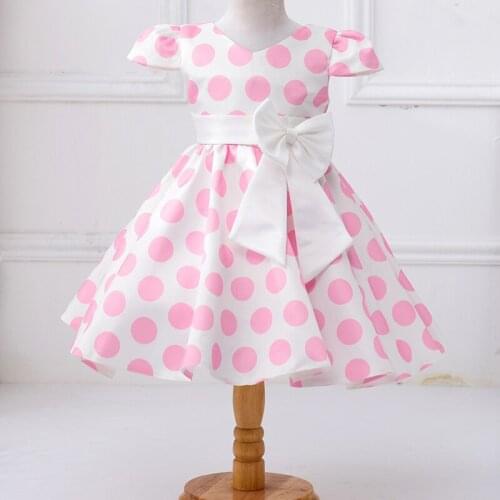 Children Polka Dot Princess Birthday Party Prom Wedding Bridesmaid Evening Summer Dress Gown Vestidos Baby Girl Clothes 10 Years