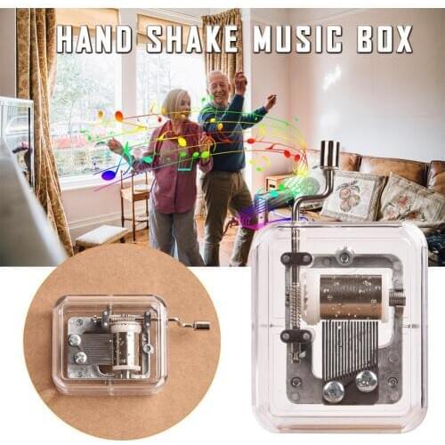 2020 Hot Music Box Blue Danube Theme Song Jingle Bells Theme Song Beauty And The Beast Transparent Plastic Music Box 1.8