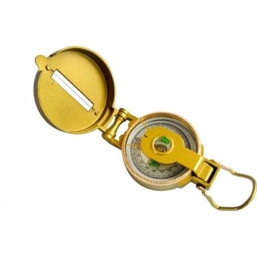 Portable Gold Folding Lens Compass American Military Fashion Multifunction New US#V SKU J2048