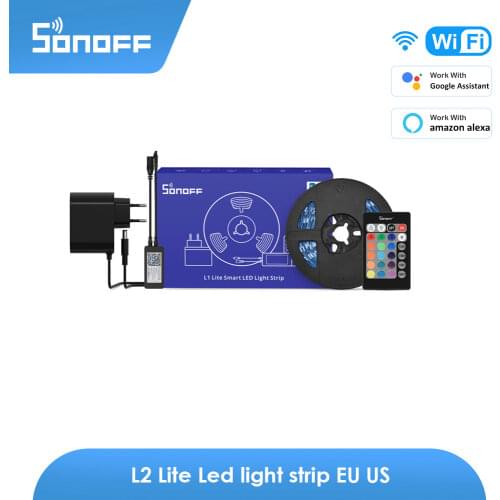 Sonoff Strip L1 Smart Led Light Strip L1-lite 5M RGB Cuttable Led Tape Strip Compatible Alexa Google Ewelink Official Authorized