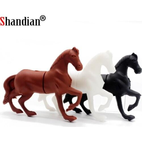 SHANDIAN hot selling mini cartoon usb horse 4gb 8gb 16gb 32gb 64gb usb flash drive pen drive U disk Thumb pendrive Flash Card