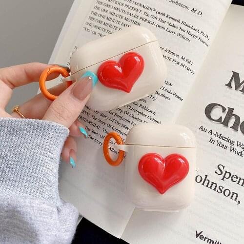 Heart Silicone Wireless Bluetooth Earphone Cases For Apple Airpods 2 Pro Case Soft Headset Cover with Keyring For Air Pods 3 1