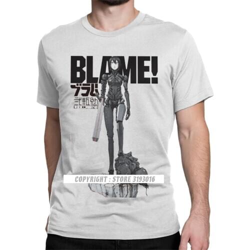 Blame T Shirts Mens Cotton Hipster T-Shirt O Neck Sidonia Manga Heavy Industries Nihei Tsutomu Anime Tops T Shirt Male Camisa