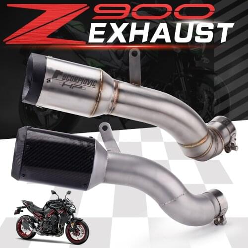 Slip for kawasaki z900 2017 2018 2019 2020 2021 motorcycle exhaust muffler middle link pipeconnect motorcycle exhaust