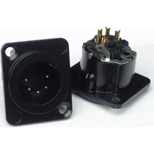 High quailty 100pcs / lot NC5MD-LX-B 5-Pin Male Chassis Panel Socket Connector