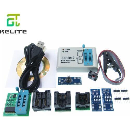 High Speed USB Programmer EZP2019 with 6 Sockets Support 24 25 26 93 EEPROM 25 flash bios chip Support WIN7&WIN8 EZP2013 EZP2010