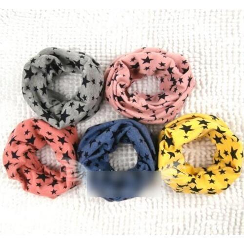 Winter Warm Stars Ring Neckerchief Children Baby Boy Girl Crochet Scarves Child Pullover Neckerchief Kid Accessories
