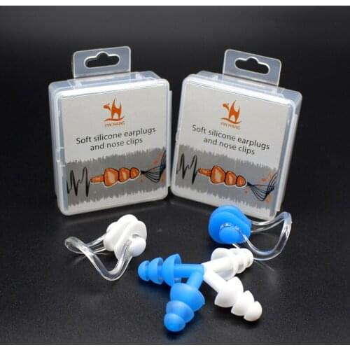 1 Set Waterproof Swimming Earplugs Nose Clip Case Protective Prevent Water Protection Ear Plug Soft Silicone Swim Dive Supplies
