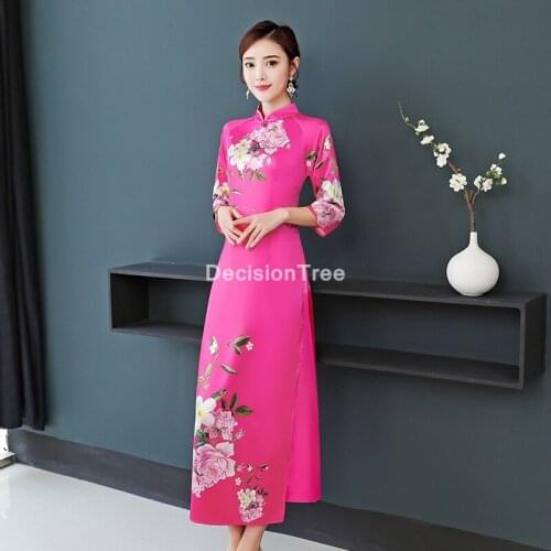 2021 charming retro chinese women cheongsam dress qipao party wear cheongsam chinese dress for women aodai dress party dress