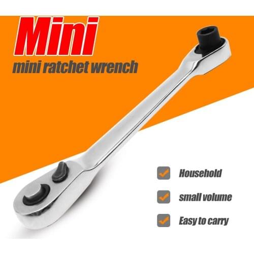 1/4 inch Mini 72 Tooth Ratchet Wrenches Alloy Small Fly Socket Double-Ended Torque Spanner Auto Car Hand Repair Tools