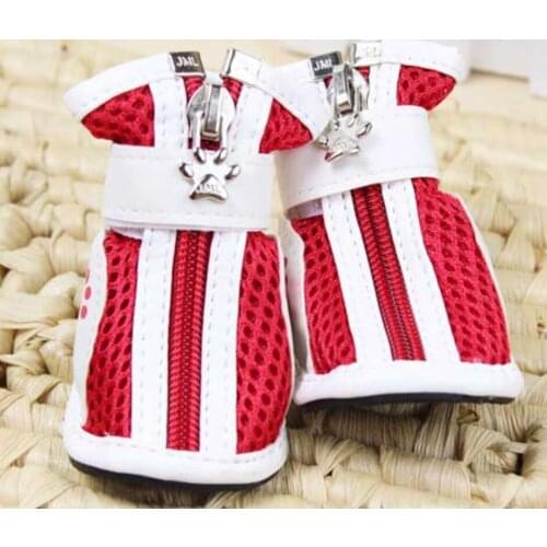 4 pcs/set fashion breathable dog shoes pet shoes pet dog shoes 3 Color