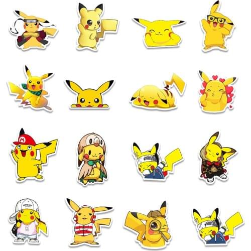 50pcs Cartoon Anime Pokemon Stickers Kawaii Pikachu Stikers Skateboard Bicycle Guitar Laptop Kids Waterproof stikers Toys