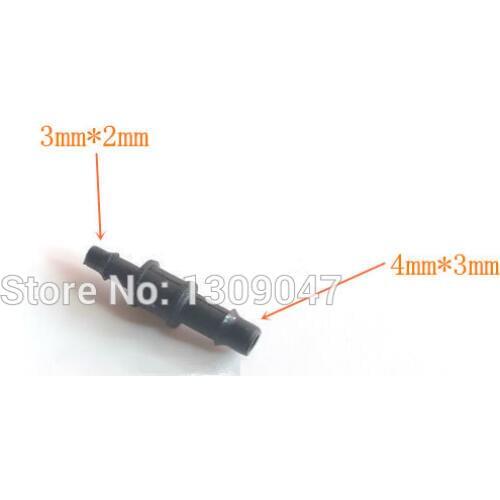 50pcs/lot UV plastic tube connector solvent printer UV tube connector 3X2mm to 4X3mm Mutoh Roland Mimaki UV ink tube connectors