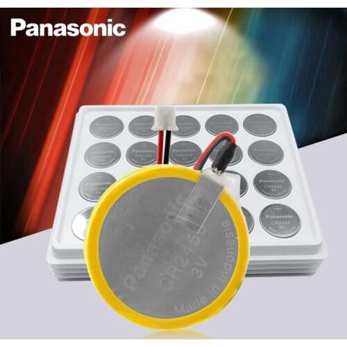 100pcs New Original Panasonic CR2450 battery with solder pin plug wire bonders CR 2450 3V AFPX-BATT FP-X Series PLC Batteries