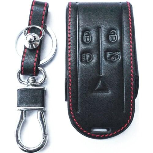 Car Remote Key Holder Case Cover with Keychain Fit for Jaguar X XF XFR XJ XJ8 XJR XK XKR S Super V8 Vanden Plas Black